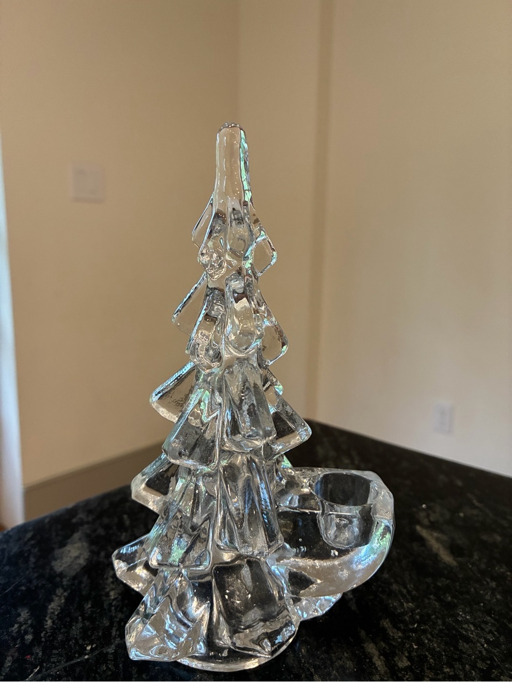 Clear Glass Holiday Tree Candle Holder - Home Holiday